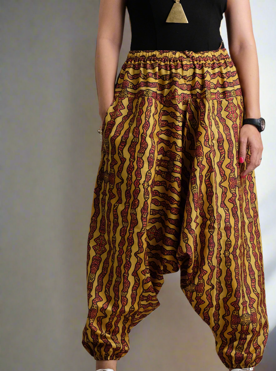 Aztec print dhoti pants