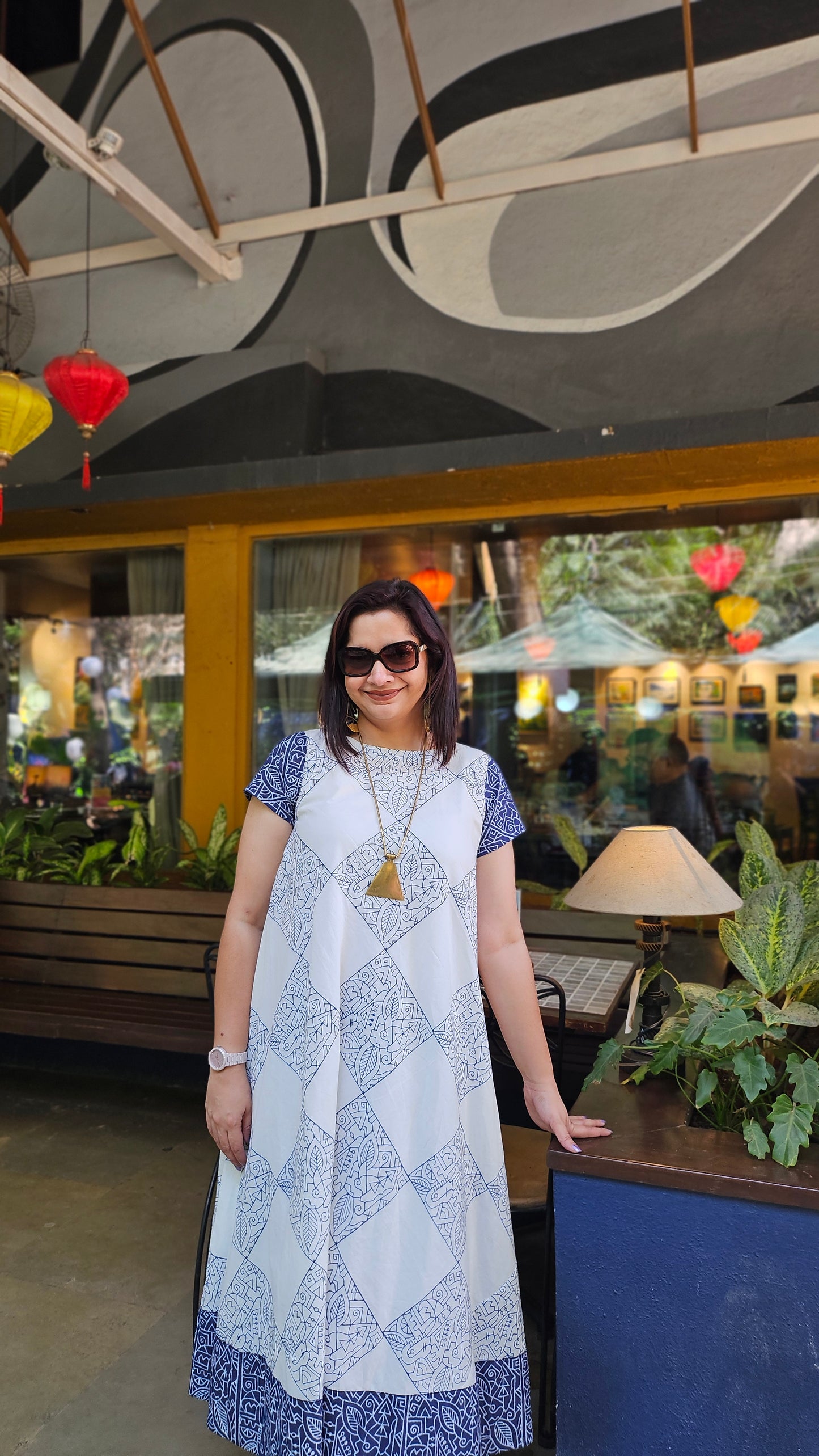 Block Print Umbrella Dress