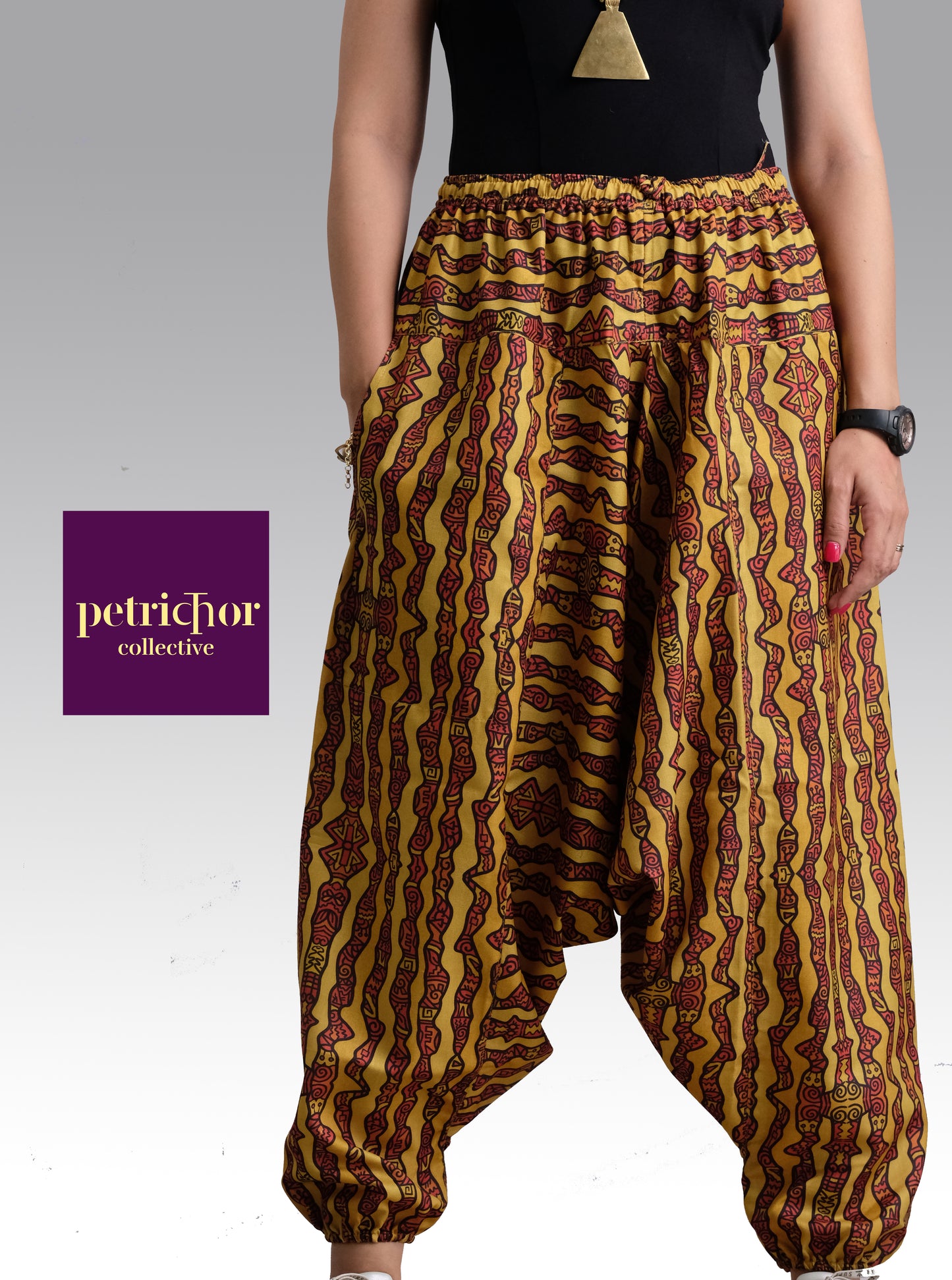 Aztec print dhoti pants