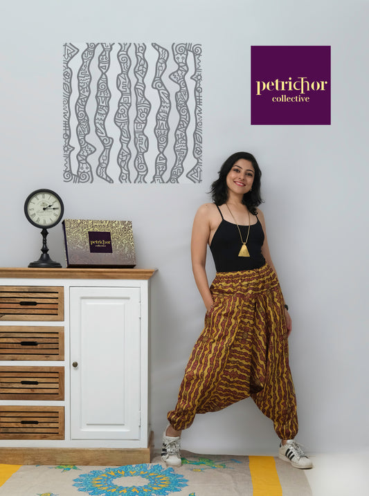 Aztec print dhoti pants