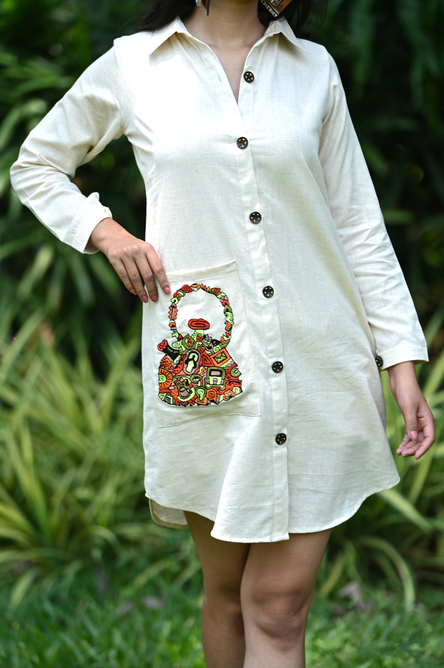 Kettle Pocket Shirt Dress