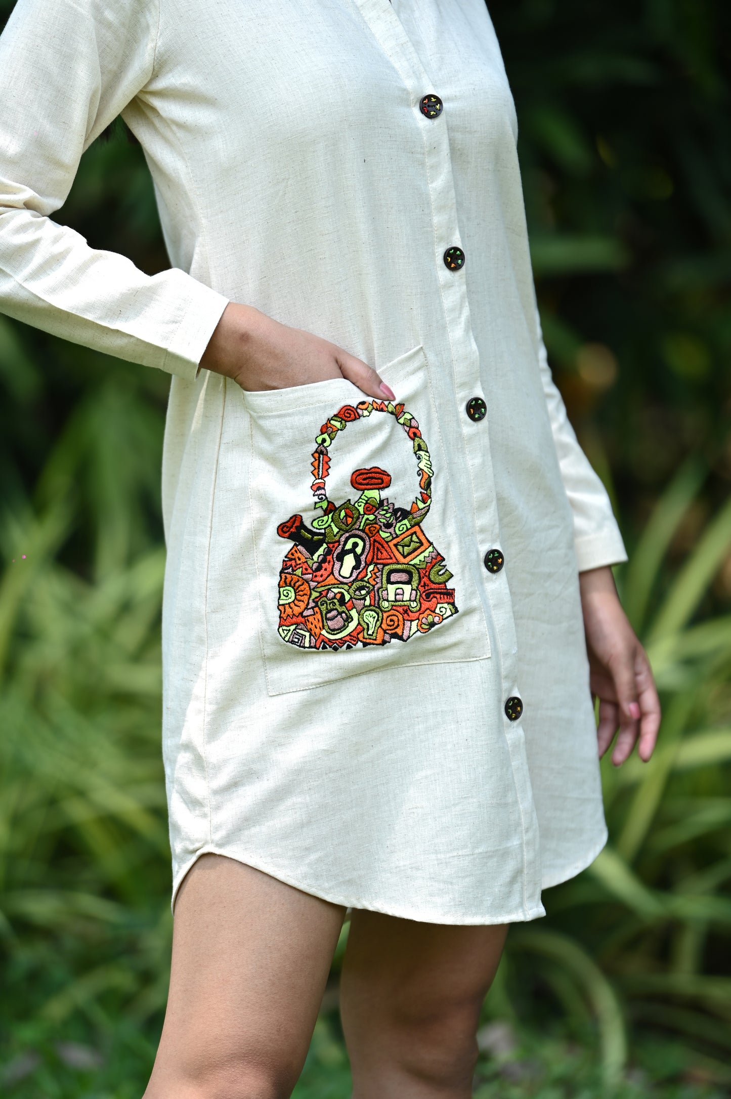 Kettle Pocket Shirt Dress