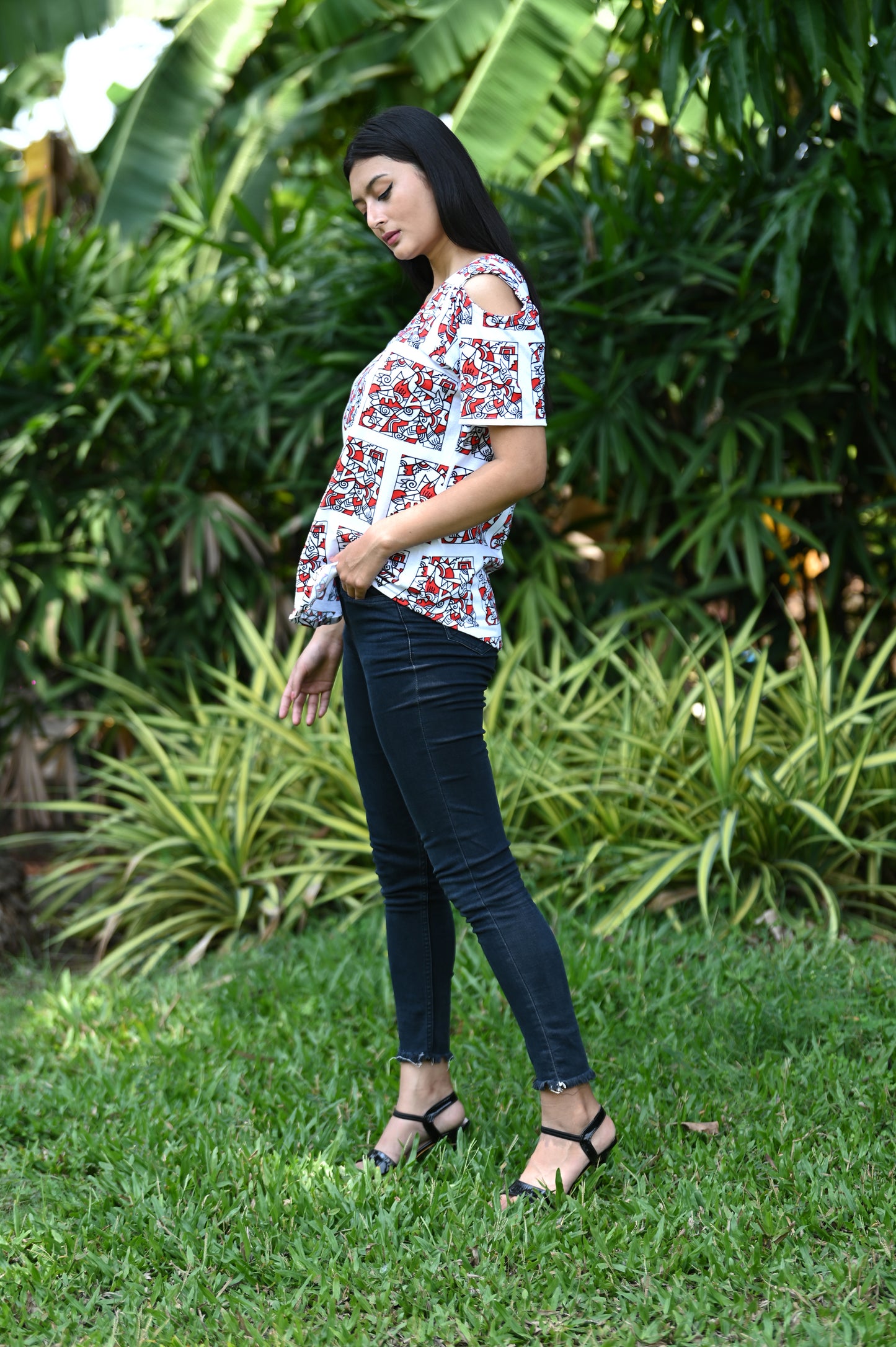 White Cold Shoulder top