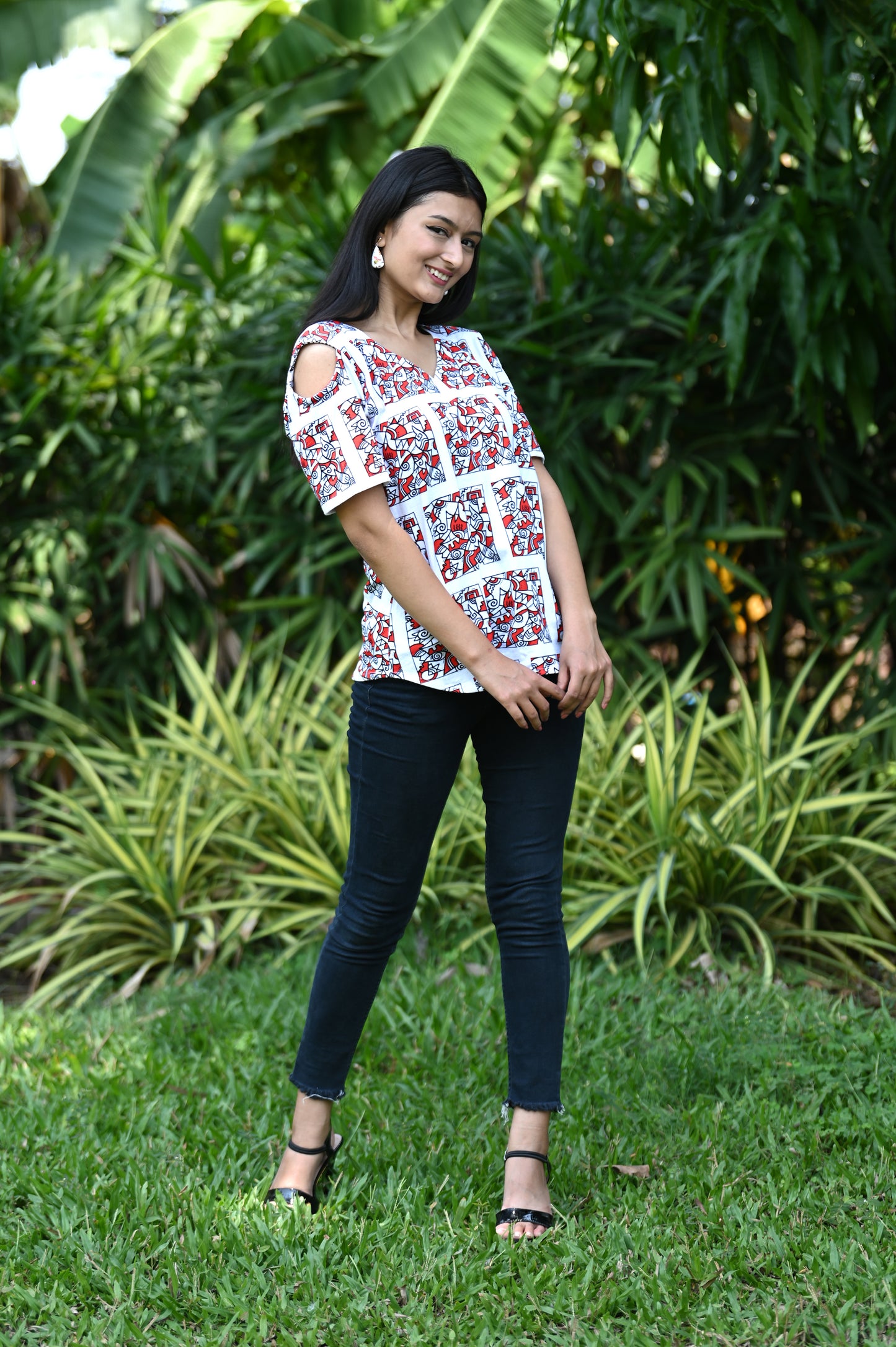 White Cold Shoulder top